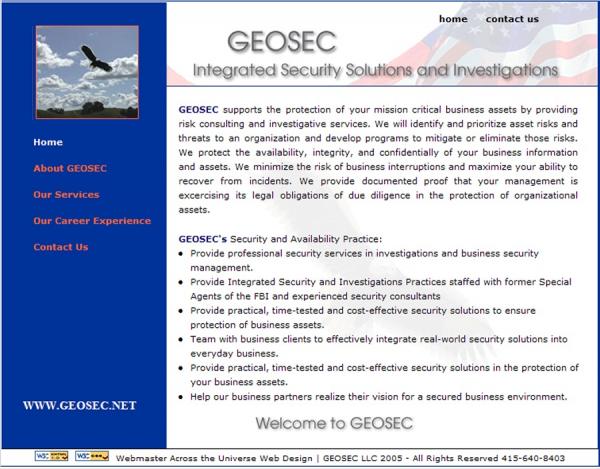 Geosec Security Website image  and link