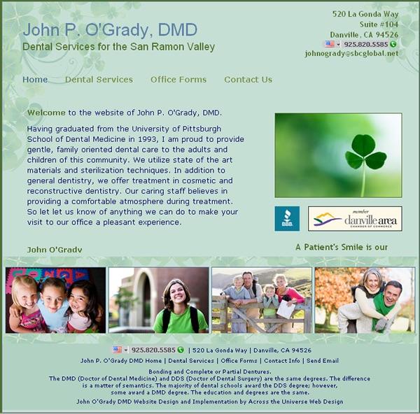 John O'Grady DMD Website image  and link