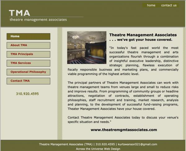 Theatre Management Associates  website image and link