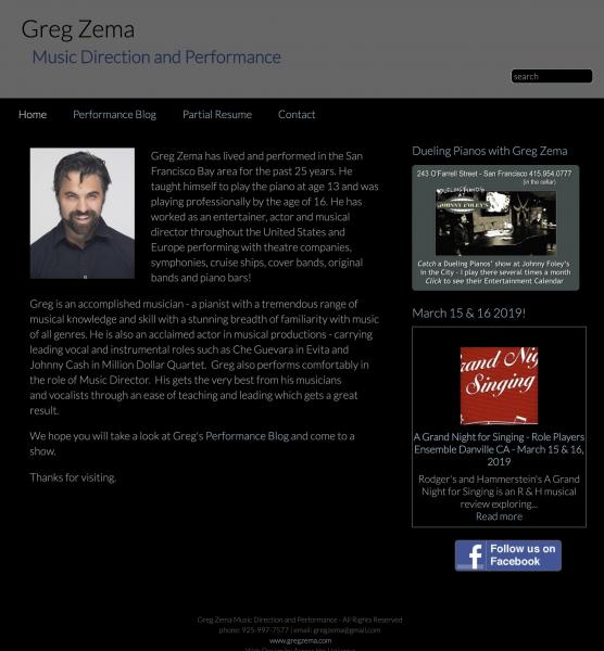 Greg Zema Website image  and link