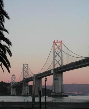 Pink! Sunset Bay Bridge San Francisco 2002
